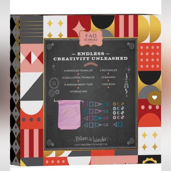 FAO Schwarz Magnetic Tile Set 40 Pieced AGES 3+ - Picture 2 of 8